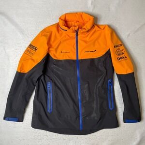 McLaren F1 2020 Team Racing Jacket Mens XL Orange Grey Renault Dell Softshell